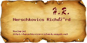 Herschkovics Richárd névjegykártya